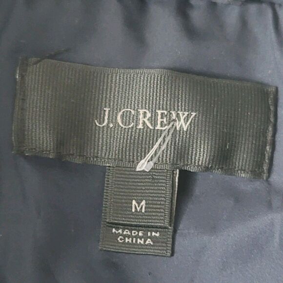J. Crew Womens Down Filled Quilted Puffer Vest Jacket Size M Navy Blue - Picture 11 of 12